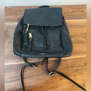 ALDO Black Pebbled Faux Leather Backpack